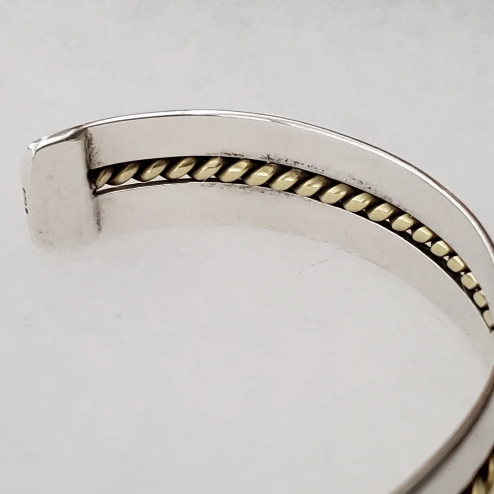 Silpada Sterling Silver Brass Braid Vintage Cuff B0001 - Picture 7 of 12